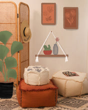 Load image into Gallery viewer, Attirail Bohemian Boho Madeline Floor Pouf White