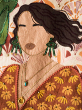 Load image into Gallery viewer, Girl In The Green Earrings Tapestry