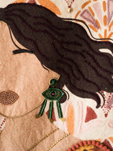 Load image into Gallery viewer, Girl In The Green Earrings Tapestry