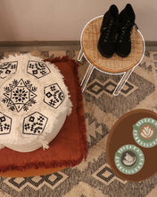 Load image into Gallery viewer, Attirail Bohemian Boho Madeline Floor Pouf White