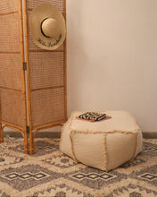 Load image into Gallery viewer, Attirail Bohemian Boho Lulu Beige Floor Pouf
