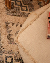 Load image into Gallery viewer, Attirail Bohemian Boho Lulu Beige Floor Pouf