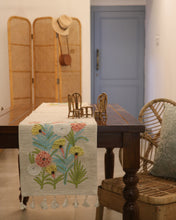 Load image into Gallery viewer, Attirail Bohemian Belle Embroidered Colourful Beige Table Runner