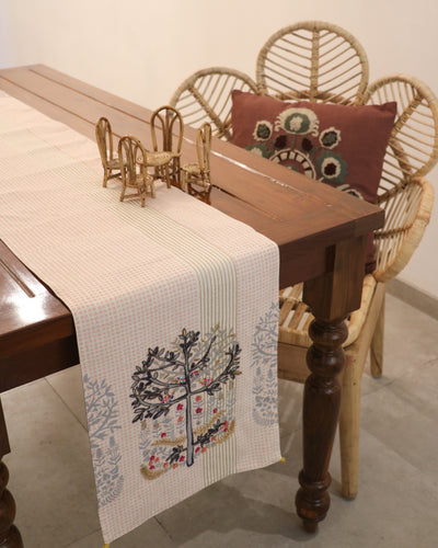 Attirail Bohemian Willow Tree Embroidered Table Runner