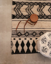 Load image into Gallery viewer, Attirail Bohemian Handloom Marrakesh Floor Rug Mediterranean Black & White