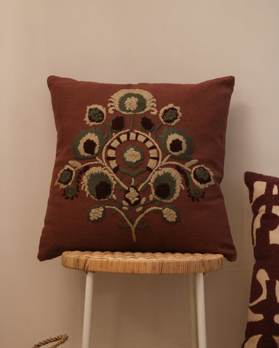 Attirail Bohemian Embroidery Boho Blooms Cushion Wildflower