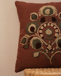 Attirail Bohemian Embroidery Boho Blooms Cushion Wildflower