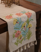 Load image into Gallery viewer, Attirail Bohemian Belle Embroidered Colourful Beige Table Runner
