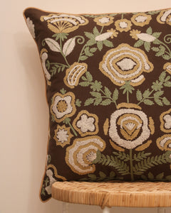 Attirail Bohemian Fleur De Lis Embroidered Cushion Flower Floral Gypsy