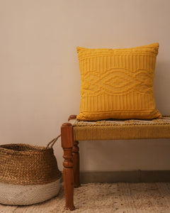 Attirail Bohemian Aztec Design Mustard Colored Cushion 