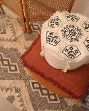 Load image into Gallery viewer, Attirail Bohemian Boho Madeline Floor Pouf White

