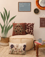 Load image into Gallery viewer, Attirail Bohemian Embroidery Boho Blooms Cushion Wildflower
